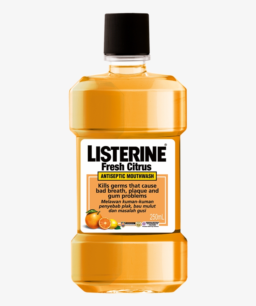 Listerine Fresh Citrus Mouthwash, transparent png #4444205