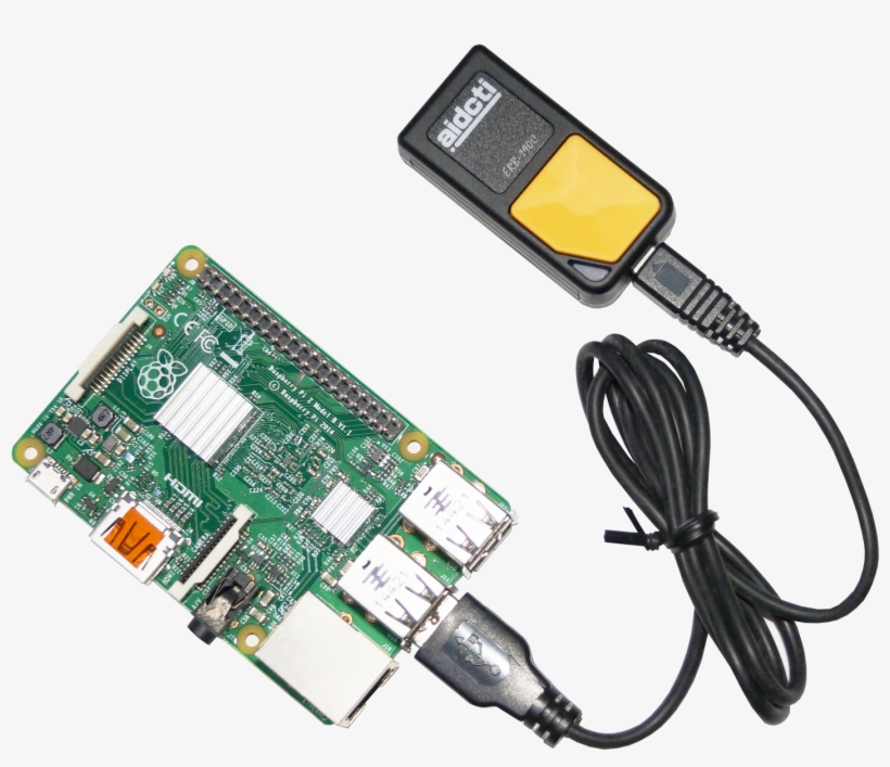Raspberry Pi 2 With Erb-190 Vcom 2d Barcode Scanner - Electrical Connector, transparent png #4445602