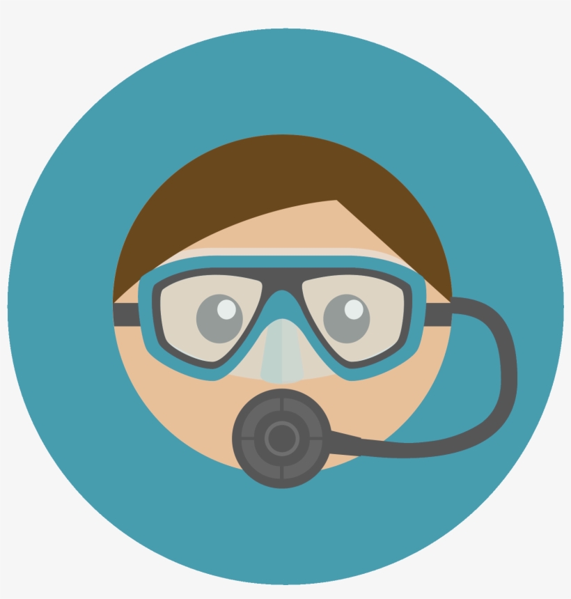 This Icon Is A Part Of A Collection Of Diver Flat Icons - Underwater Diving, transparent png #4445730