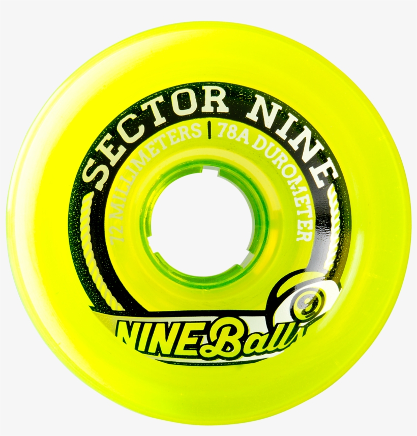 72mm 78a 9-balls/ - Sector 9 Wheels 2014 Nineballs Top Shelf Yellow - 72mm, transparent png #4445733
