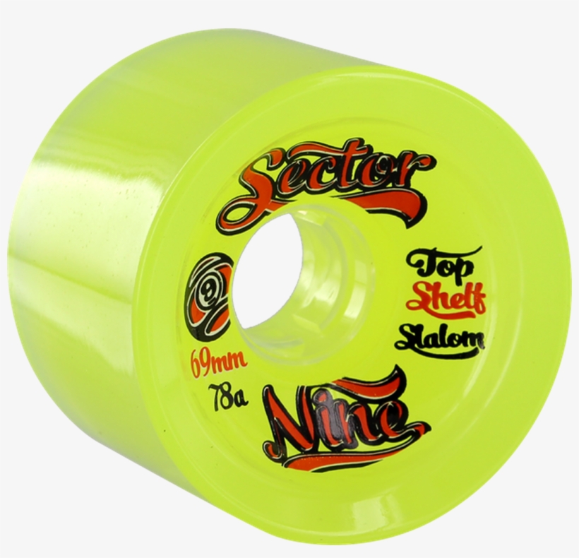 Sector 9 9ball Topshelf Slalom 69mm Lime Yel/org 78a - Sector 9 Top Shelf Wheels Lime 69mm 78a, transparent png #4445896