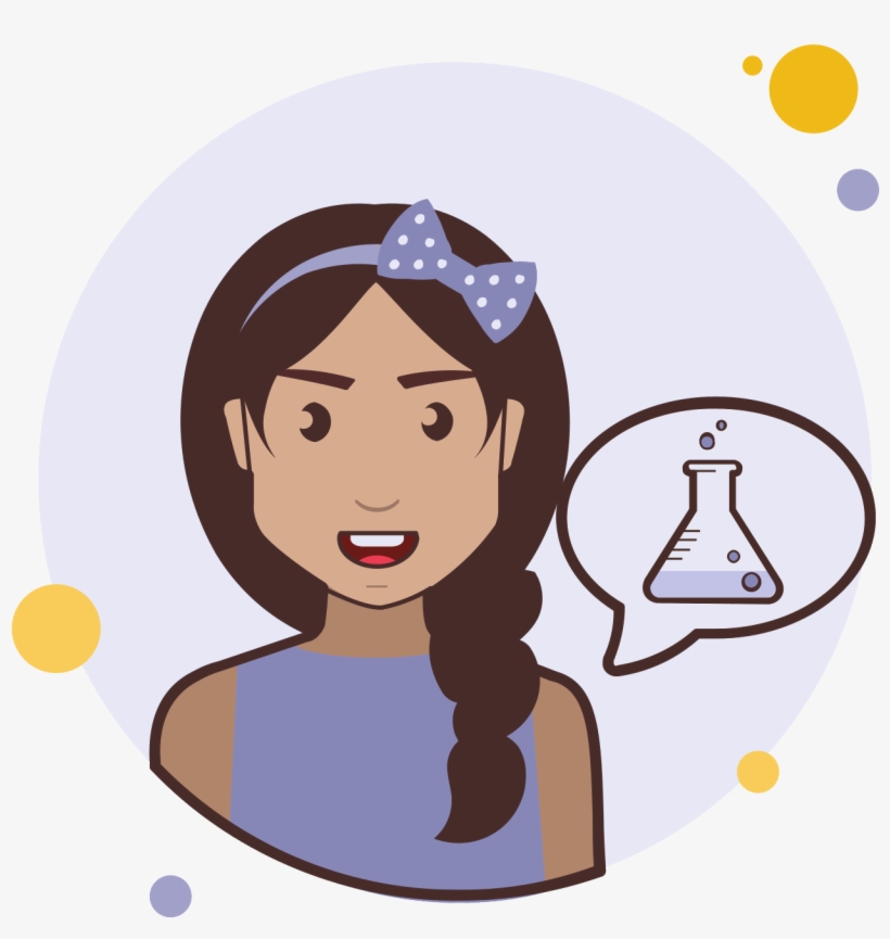 Girl And Chemical Test Tube Icon - Cartoon, transparent png #4449798