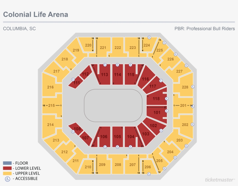 Pbr - January - Colonial Life Arena Detailed Seating, transparent png #4450050
