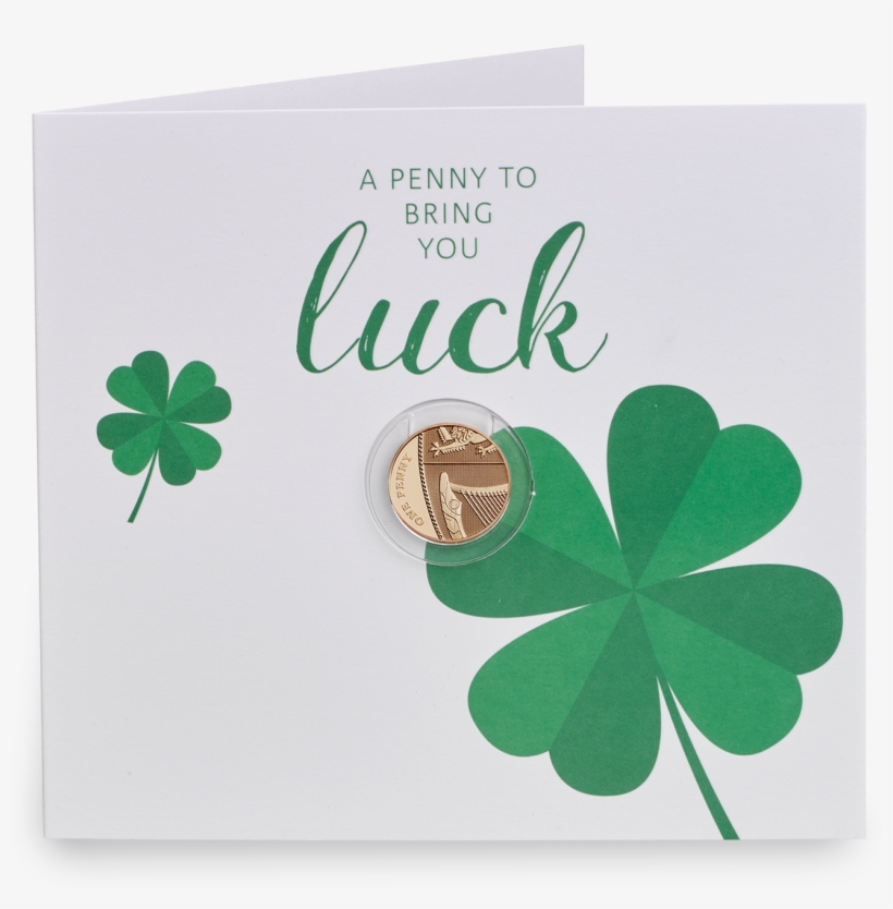 Lucky Copper Penny Gift Card Presentation - Four-leaf Clover, transparent png #4451352