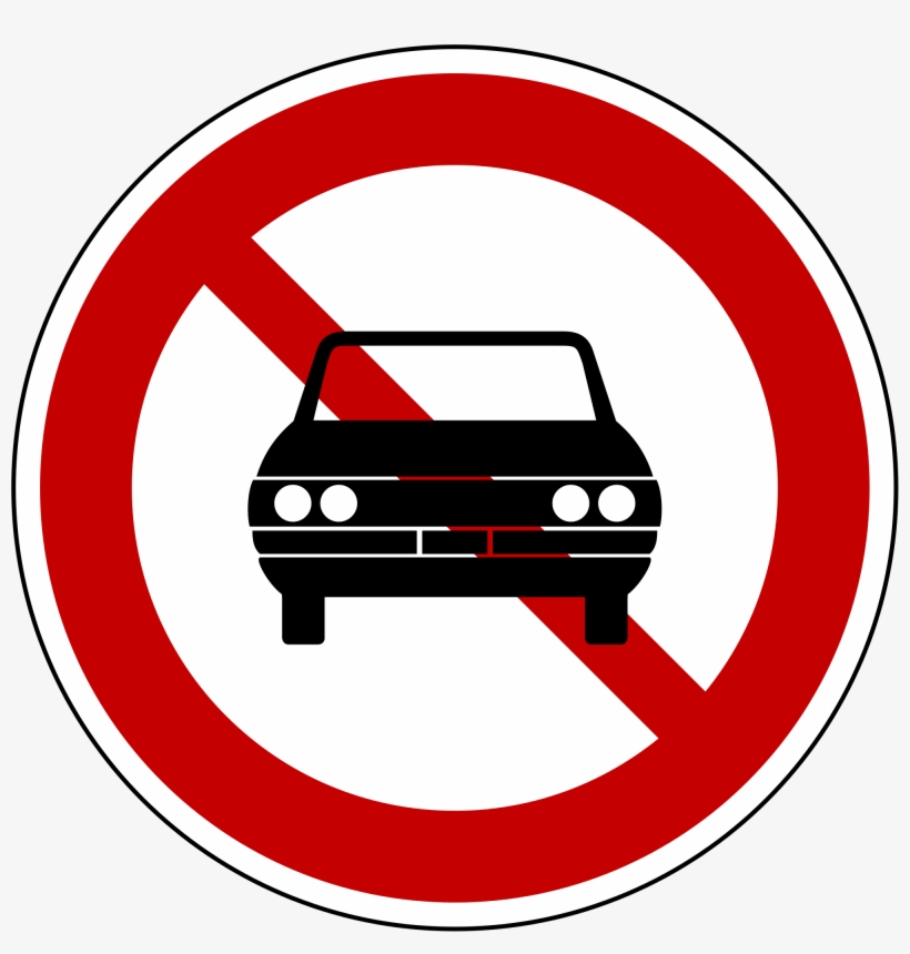 Open - Car Traffic Sign, transparent png #4454487