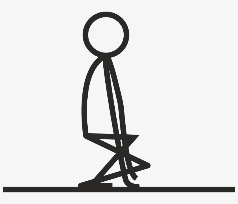 Stick Figure Squatting - Squat Stick Figure, transparent png #4455602
