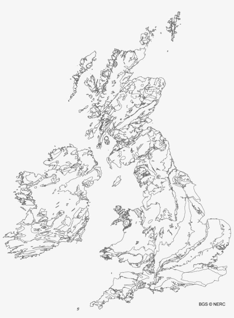 Through Time Online Change - Geological Map Of Uk Black And White, transparent png #4456962