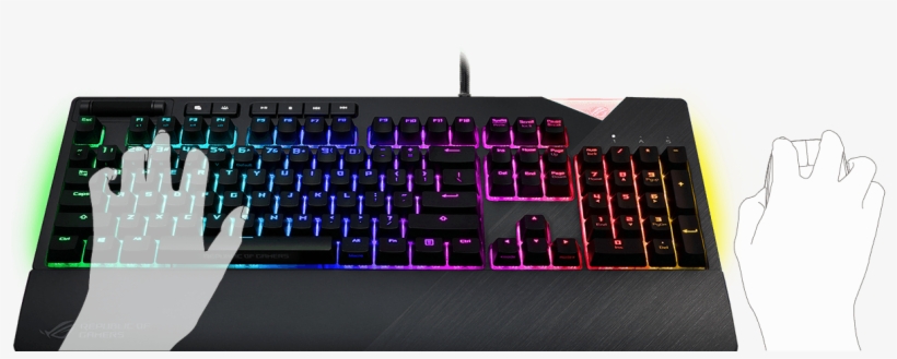 The Dedicated Media Keys And Smooth-scrolling Volume - Asus Rog Strix Flare Aura, transparent png #4459858
