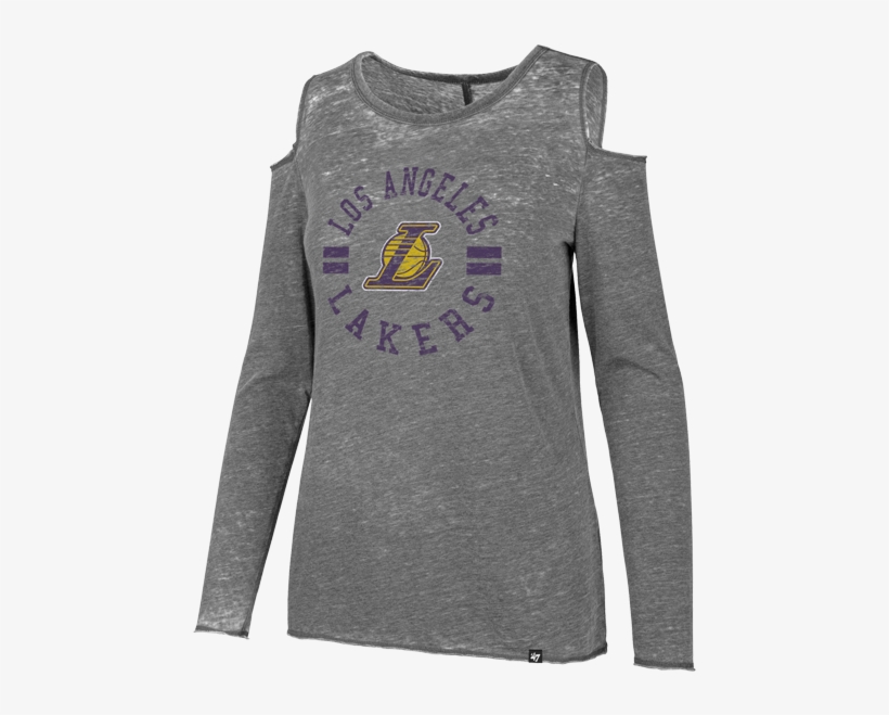 Los Angeles Lakers Fade Out Cold Shoulder Long Sleeve - '47, transparent png #4460735