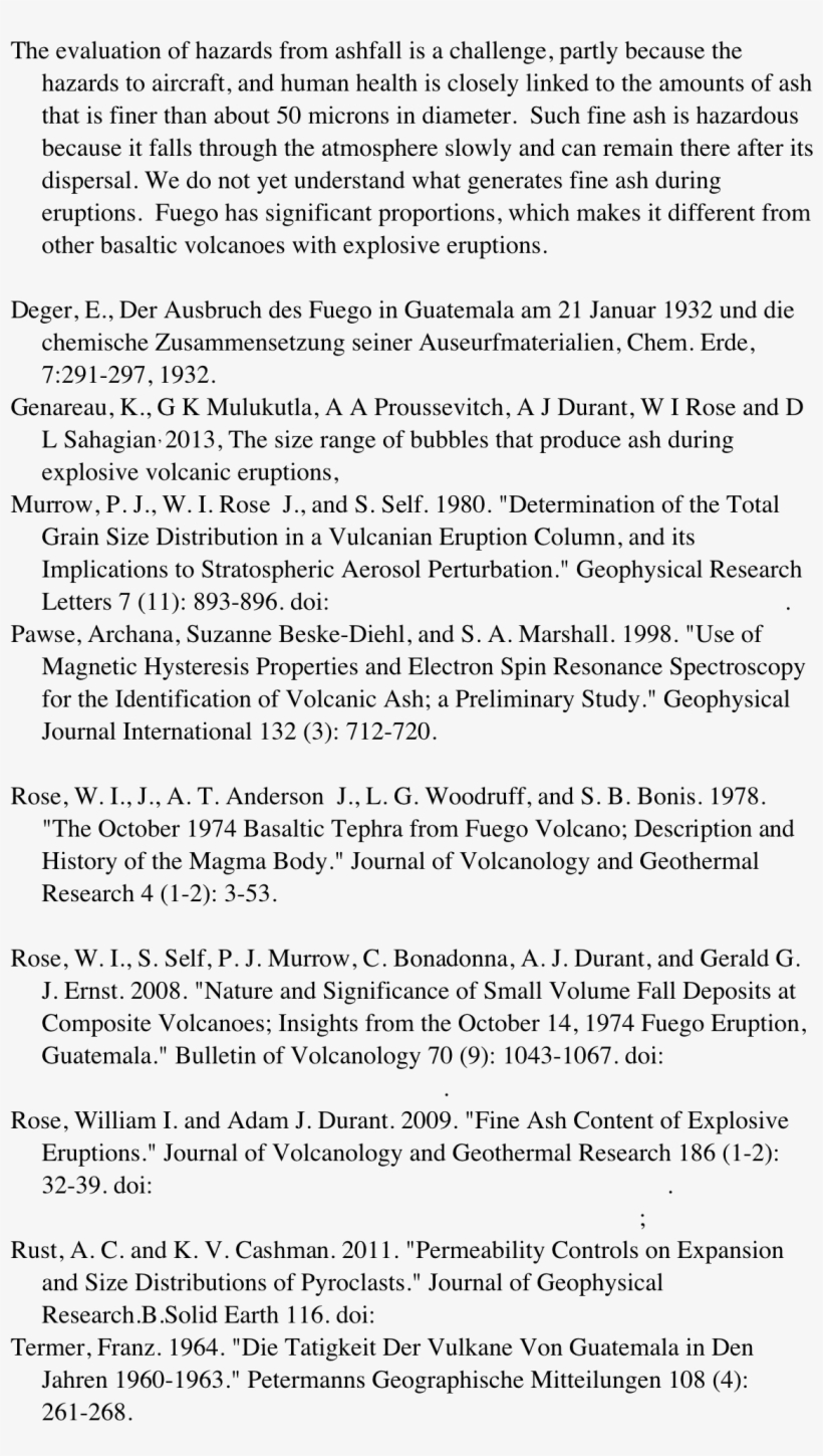 The Evaluation Of Hazards From Ashfall Is A Challenge, - Document, transparent png #4461233