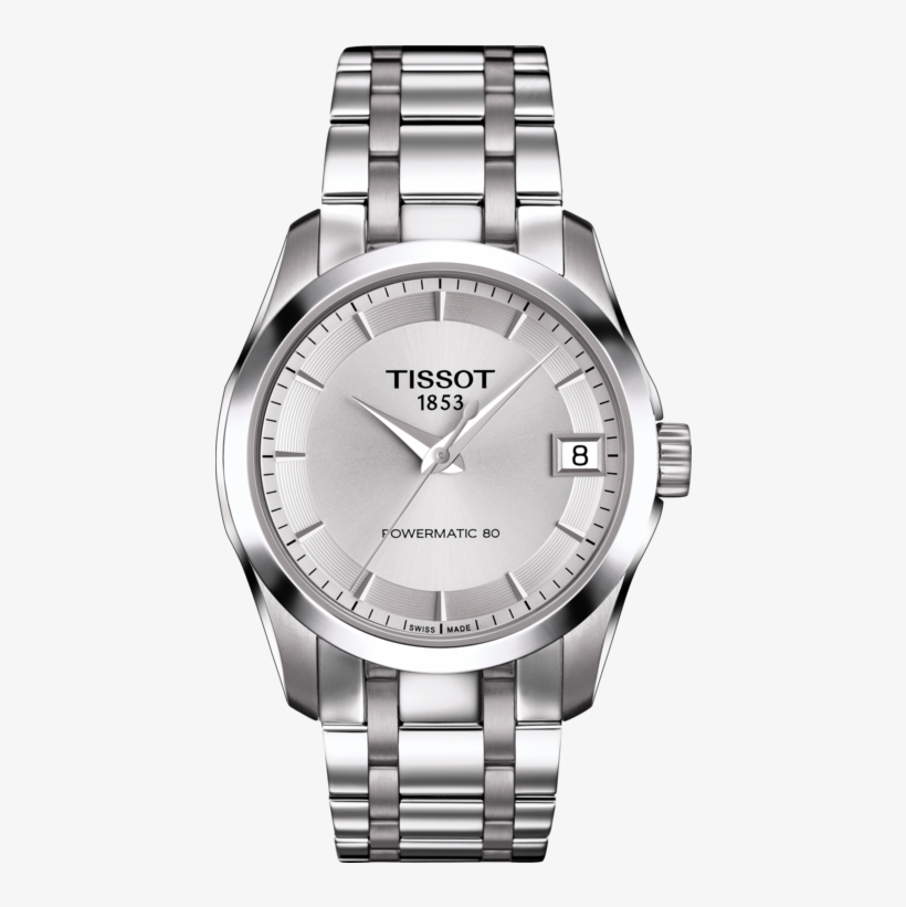 Tissot Ladies Couturier Powermatic 80 Watch With Silver - Tissot Couturier Powermatic 80 Lady, transparent png #4463375
