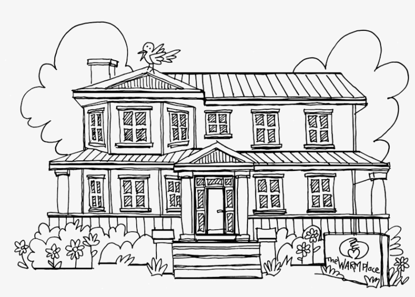 Jpg Black And White Arch Drawing Kid - Basic Sketch Of A House, transparent png #4464228
