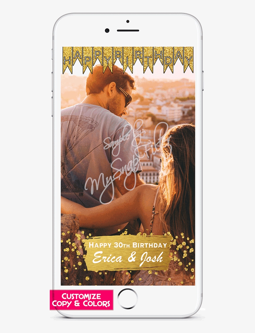 Gold Themed Birthday Geofilter, transparent png #4464569