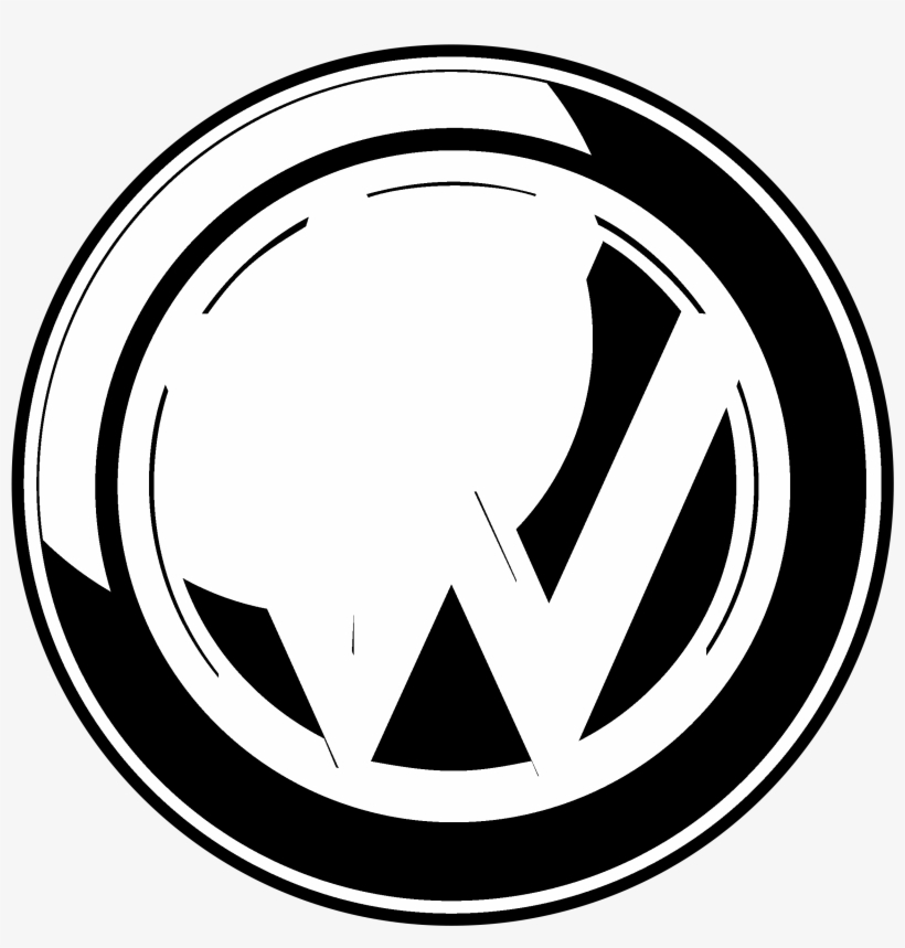 Volkswagen Logo Black And White - Volkswagen, transparent png #4466671