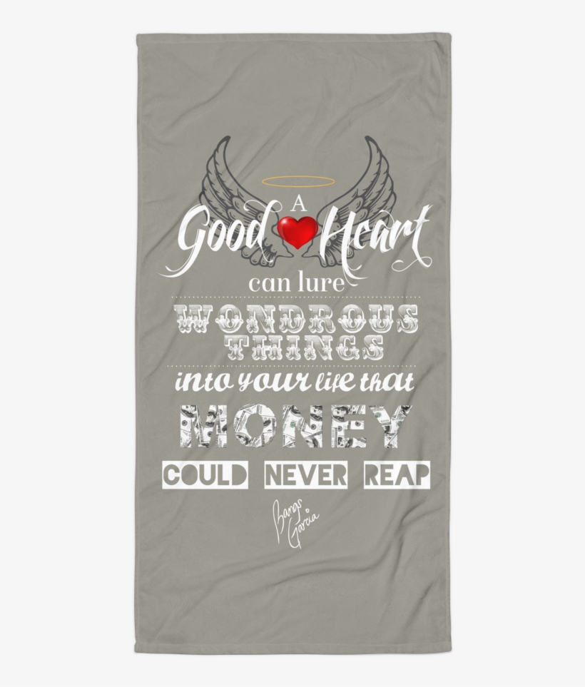 Good Heart Beach Towel - Heart Beach Towel, transparent png #4466722