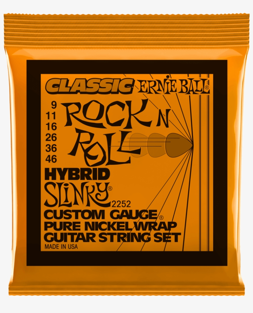 Ernie Ball Hybrid Slinky Classic Rock N Roll Pure Nickel - Ernie Ball 2252 Classic Hybrid Slinky Pure Nickel Electric, transparent png #4466938