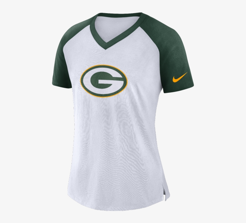 Green Bay Packers Ladies Raglan V-neck Tee - Green Bay Packers, transparent png #4467778