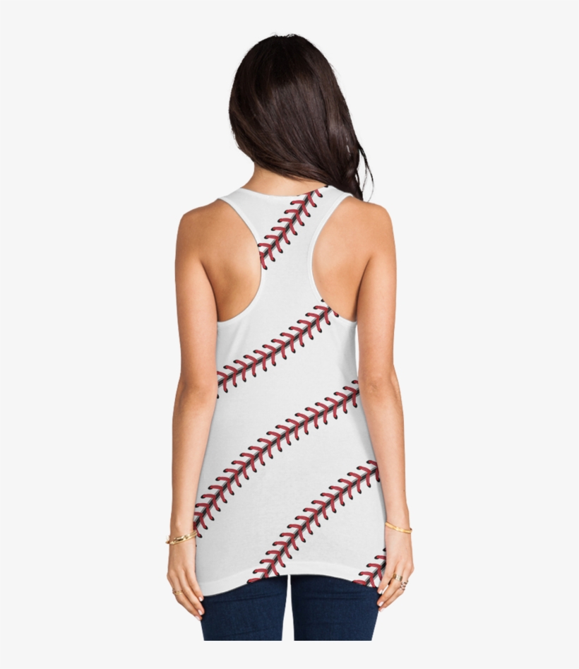 Baseball Stitch Racerback Tank Top - Baseball, transparent png #4469748