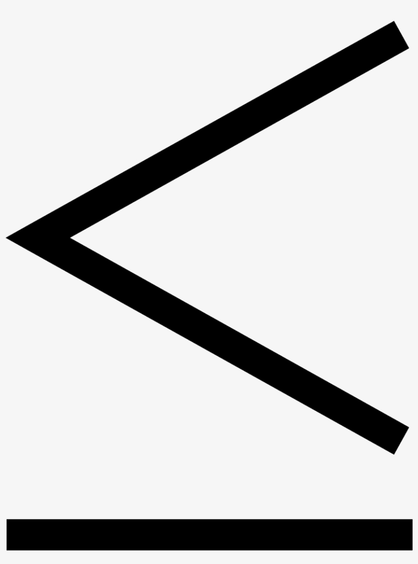 This Is The Letter V Turned On Its Side, With - Minore O Uguale, transparent png #4469806