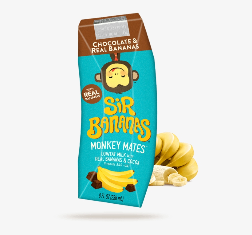 Bananamilk - Sir Bananas Monkey Mates Lowfat Milk, transparent png #4469939