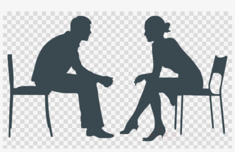 Download Png Silueta Mujer Y Hombre Clipart Silhouette - Silhouette Sitting On Table Png, transparent png #4472627
