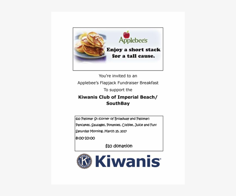Imperial Beach/south Bay Kiwanis Are Holding A Flapjack - Kiwanis International Flags 3x5 Feet, transparent png #4473168