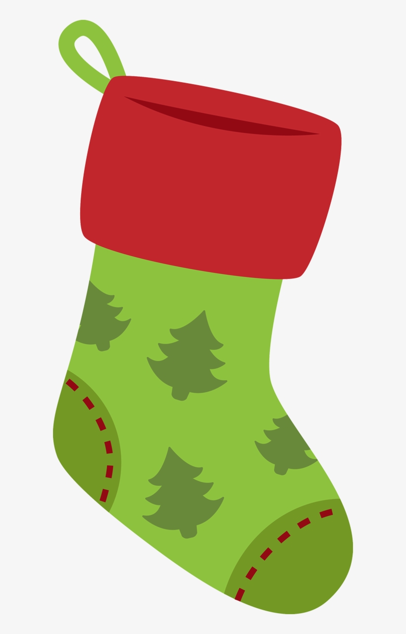 Stocking Art - Green Stocking Clip Art, transparent png #4473245