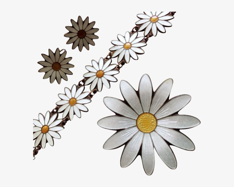 Vintage Aksel Holmsen Daisy Margarita Parure Set Bracelet - Daisy Vintage Png, transparent png #4474365