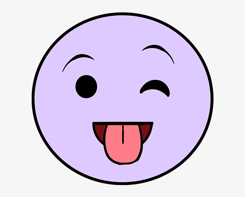 How To Draw Tongue Out Emoji - Smiley Face Clip Art, transparent png #4474444