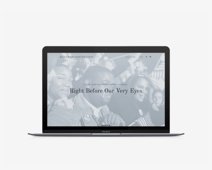 Obama Water Laptop Mockup - Web Design, transparent png #4475376