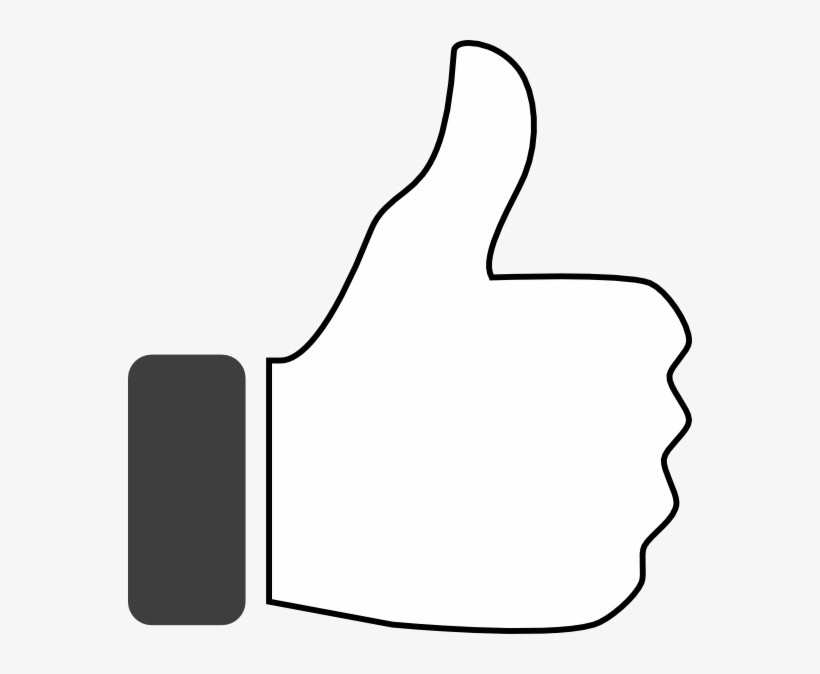 Up Vector Black And White - Thumbs Up Clipart White, transparent png #4477034