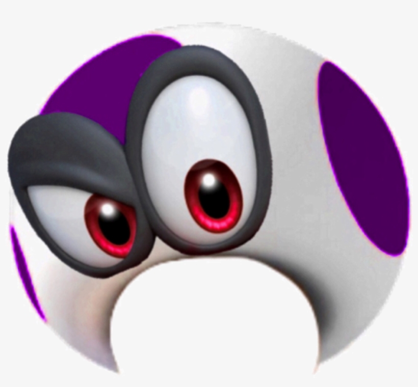 Cappy On Purple Toad's Hat - Super Mario Odyssey Cappy Hat Cosplay Accessory, transparent png #4478063
