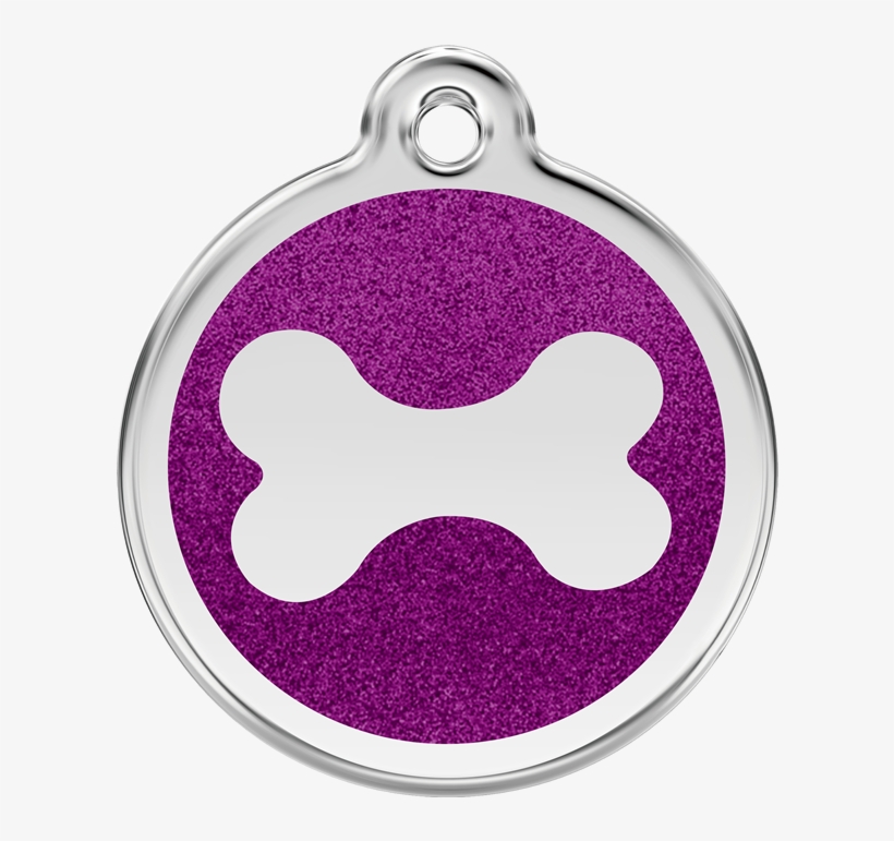 Product Codes - Red Dingo Glitter Enamel Bone Cat Id Tag - Purple, transparent png #4478652