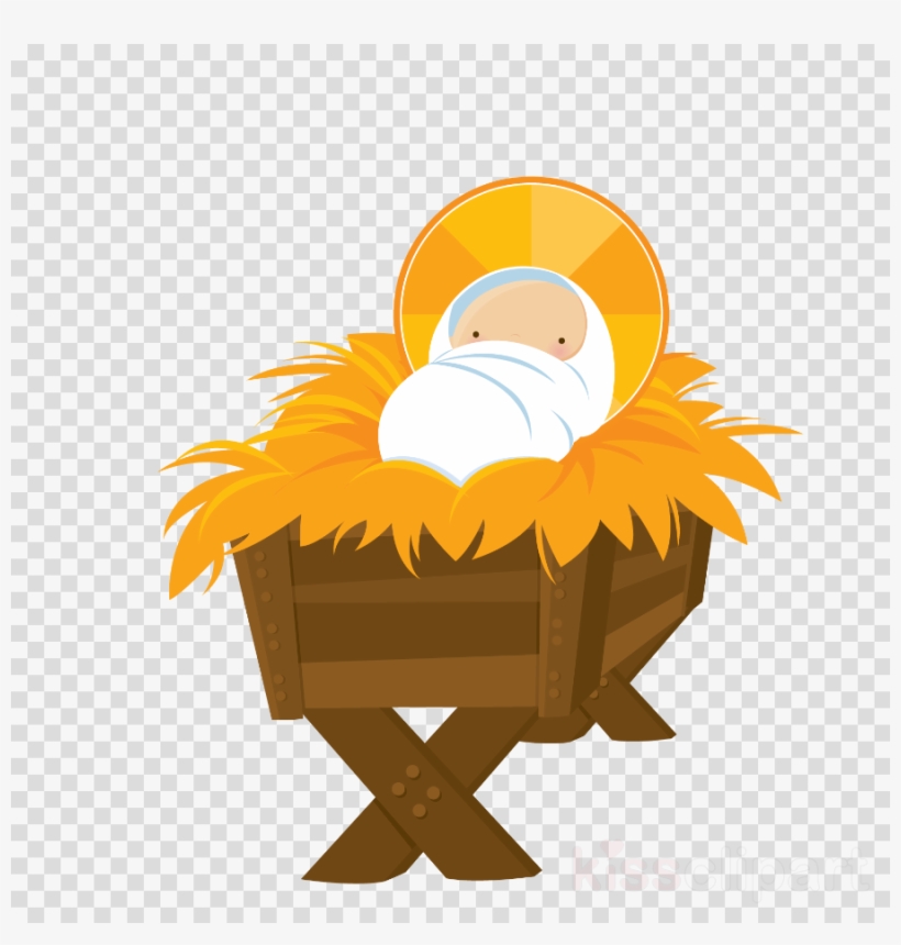 Baby Jesus Clipart Clip Art Christmas Christ Child - Cartoon Jesus In A Manger, transparent png #4479077