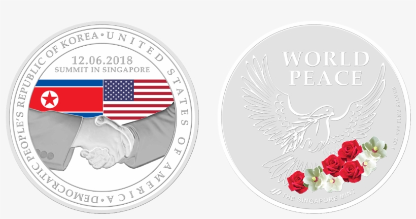 Commemorative Medallions By The Singapore Mint - Singapore Mint Trump Kim Coin, transparent png #4480226