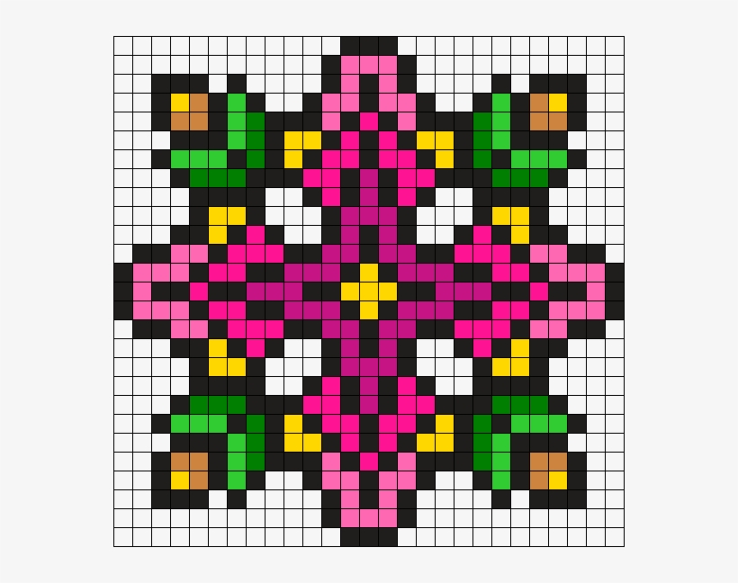 Flower Cross Perler Bead Pattern / Bead Sprite - Bead, transparent png #4480304