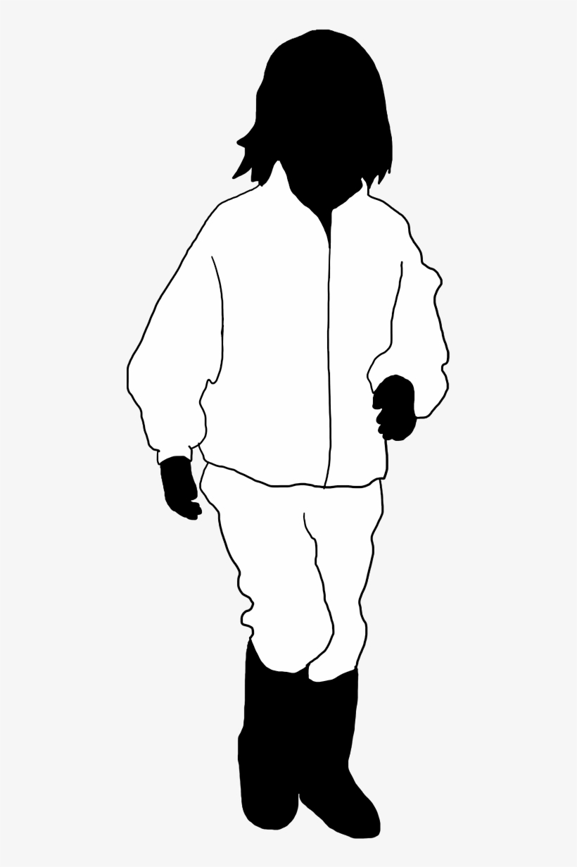 Girl Running Black White Silhouette - Child, transparent png #4483110