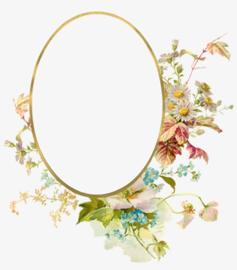 Printable Frames, Vintage Images, Paper Art, Background - Vintage Flower Frame Png, transparent png #4484504