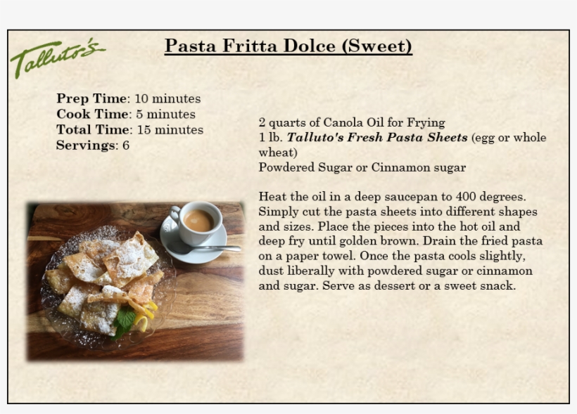 Recipes - Cut Pasta - Talluto's, transparent png #4484745