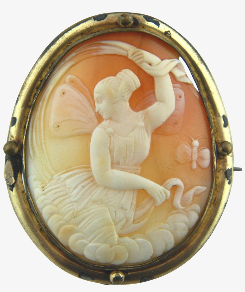 Large Victorian Shell Cameo Of Psyche - Carving, transparent png #4485067