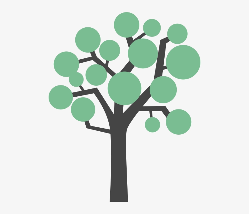 A Tree With Leaves Growing On It - Tree Flat Design Png, transparent png #4486527