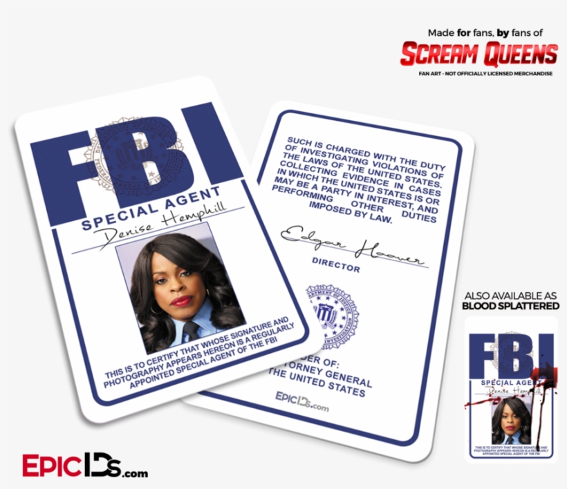 Special Agent 'scream Queens' Cosplay Id Badge - Scream Queens, transparent png #4486854