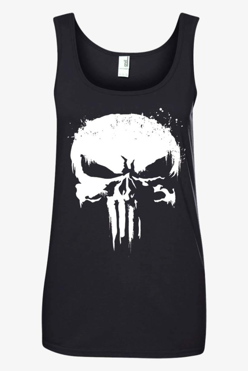 Marvel Punisher White Paint Splatter Skull Graphic - Punisher Skull, transparent png #4487304