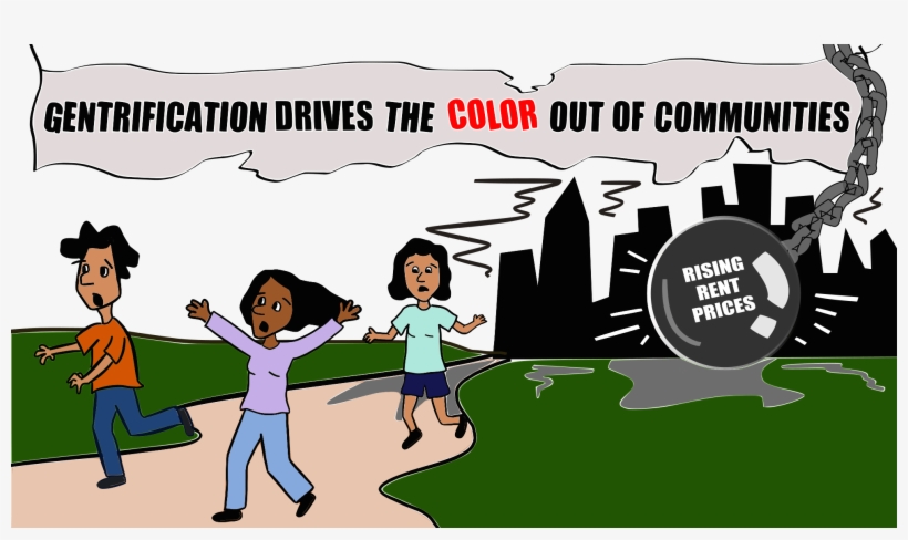White Is Not A Color - Gentrification Protest Cartoon, transparent png #4488397