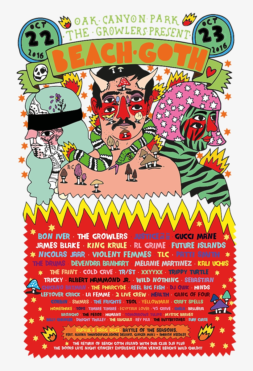 The Growlers Announce 5th Annual Beach Goth Festival - Cult Records, transparent png #4489047