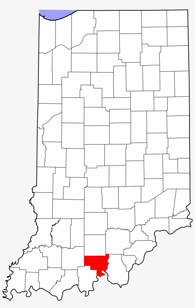 Map Of Indiana Highlighting Crawford County - Indiana Hamilton County Map, transparent png #4492115