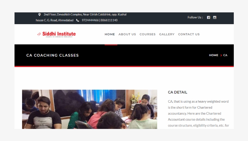 Ca Coaching Classes In Ahmedabad - Web Page, transparent png #4494669
