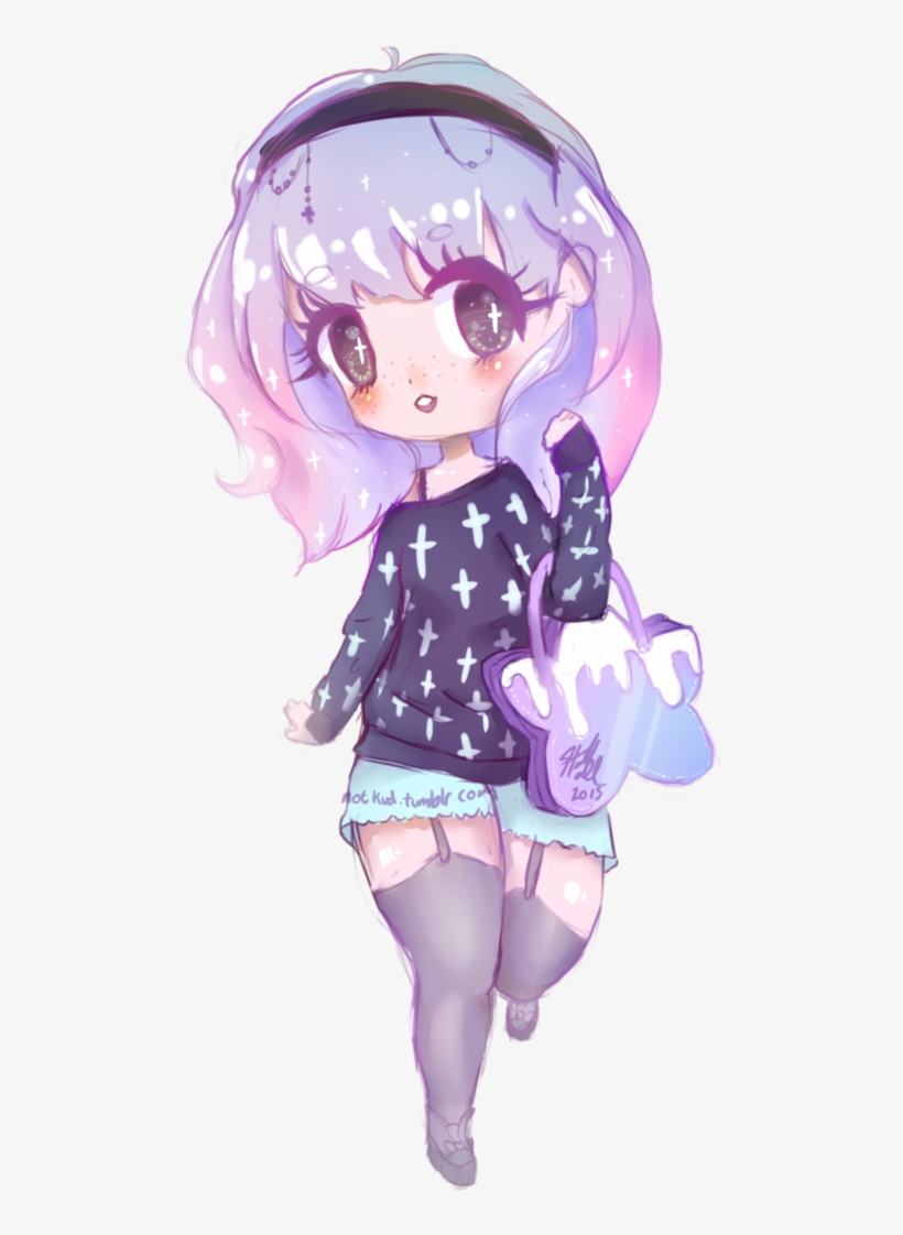 Download Image Transparent Library Download Wallpaper - Pastel Goth Chibi Anime, transparent png #4497310