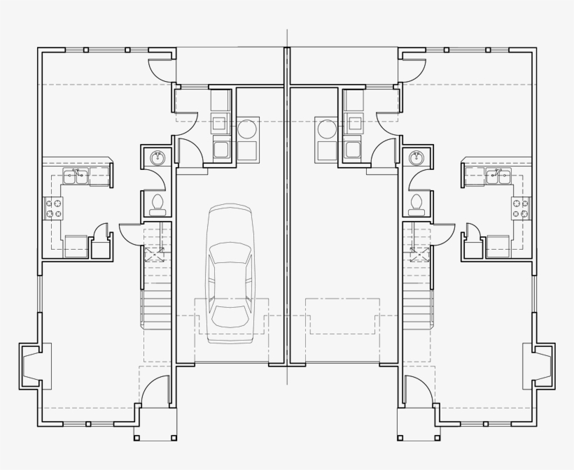 Town House And Condo Plans, Multi Family And Townhome - House, transparent png #4498409