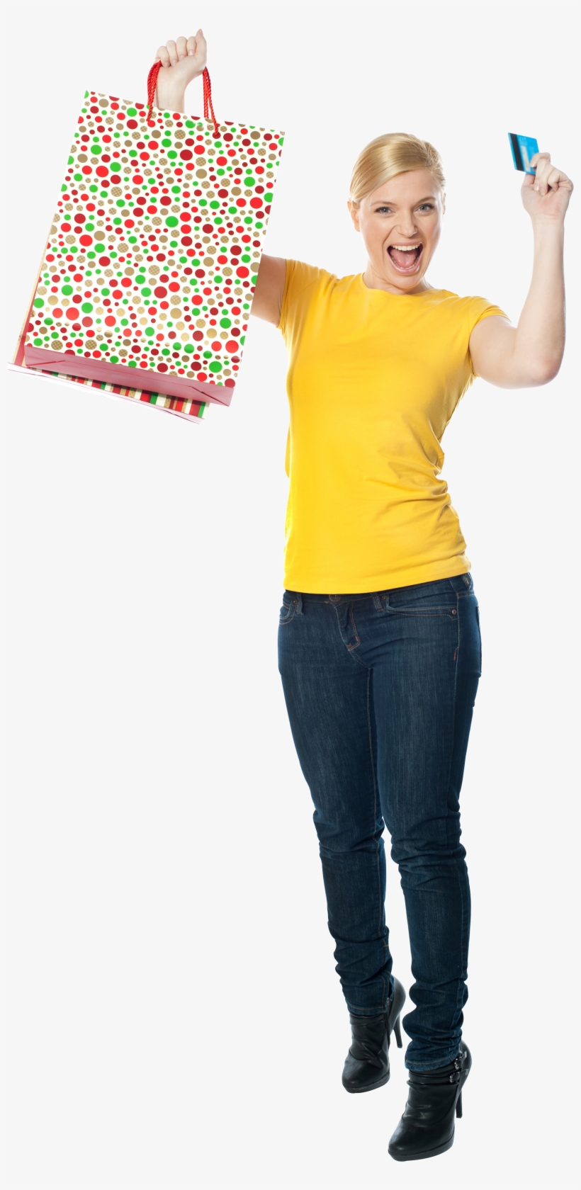 Shopping Png Image - Excited Girl Shopping, transparent png #4498711